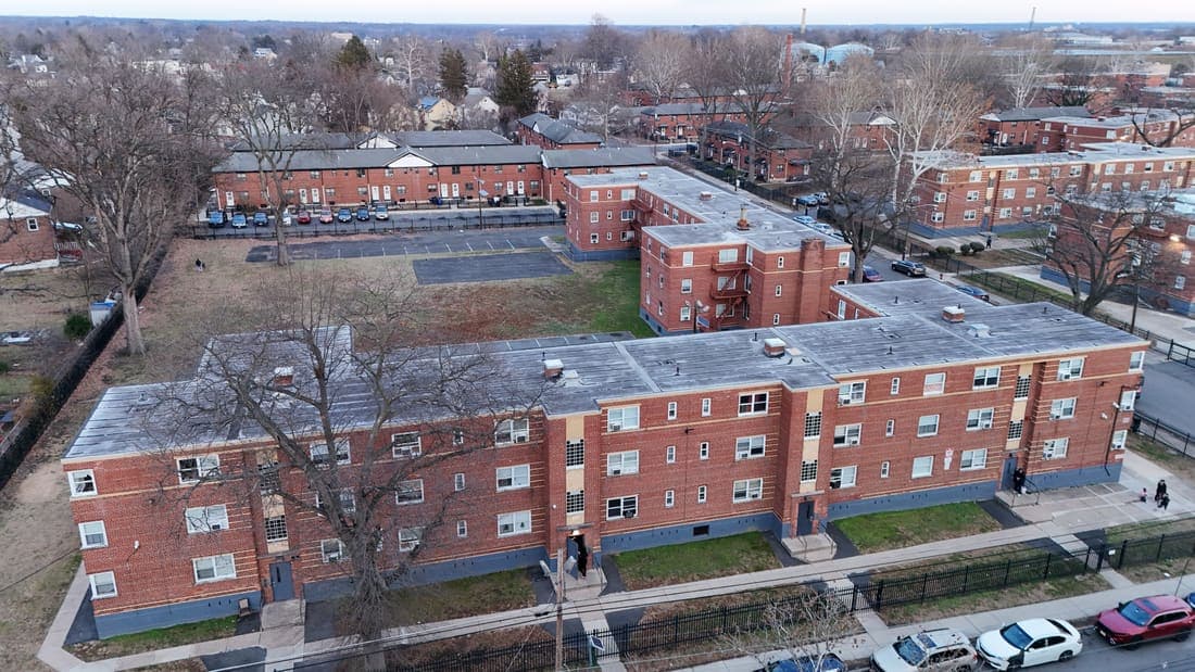 Drone field photograph, plate 004, 2026-01-12, New Jersey fire escape inspection by Oyster Fire Escape Inspections