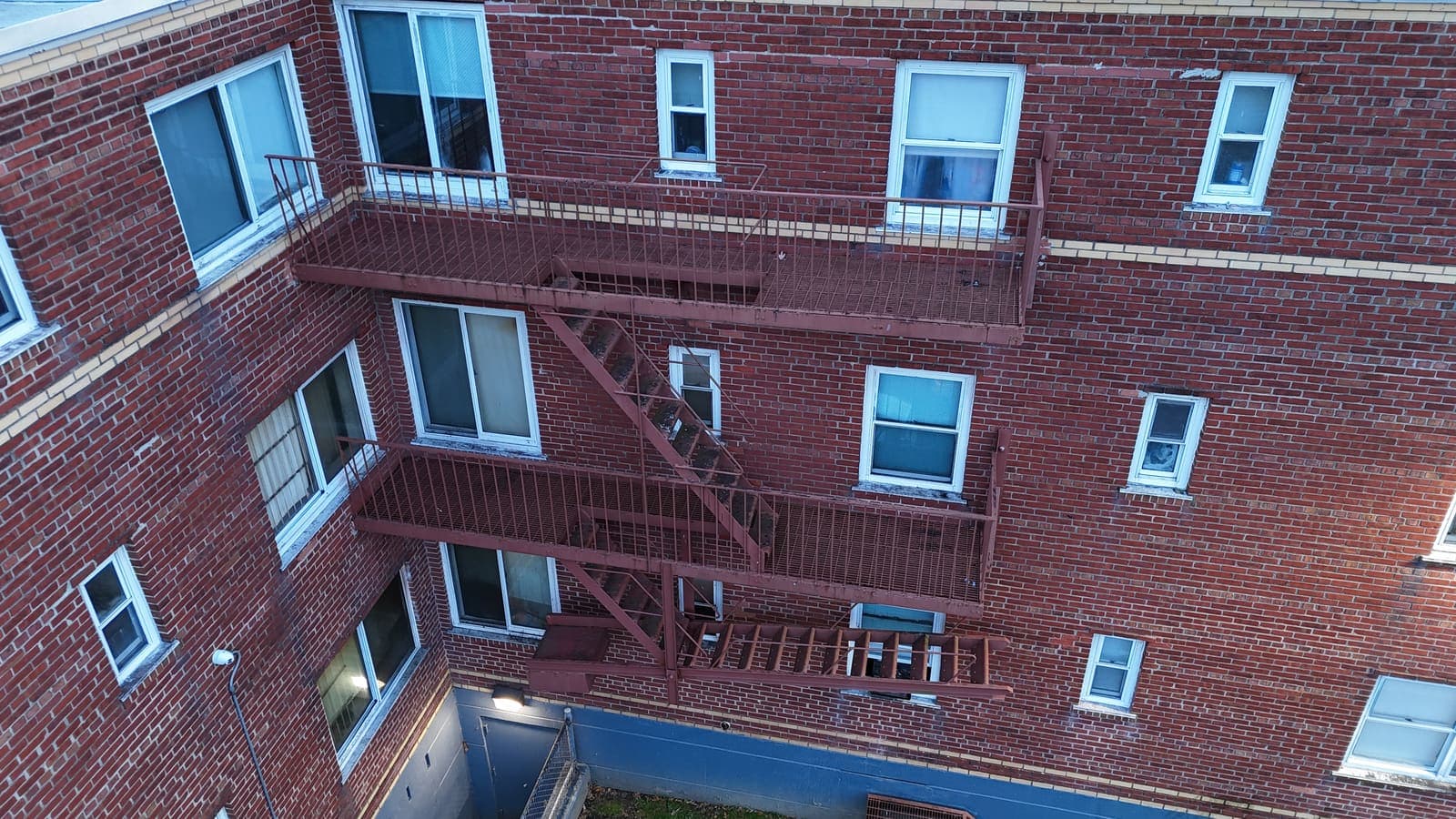Drone field photograph, plate 007, 2026-01-12, New Jersey fire escape inspection by Oyster Fire Escape Inspections
