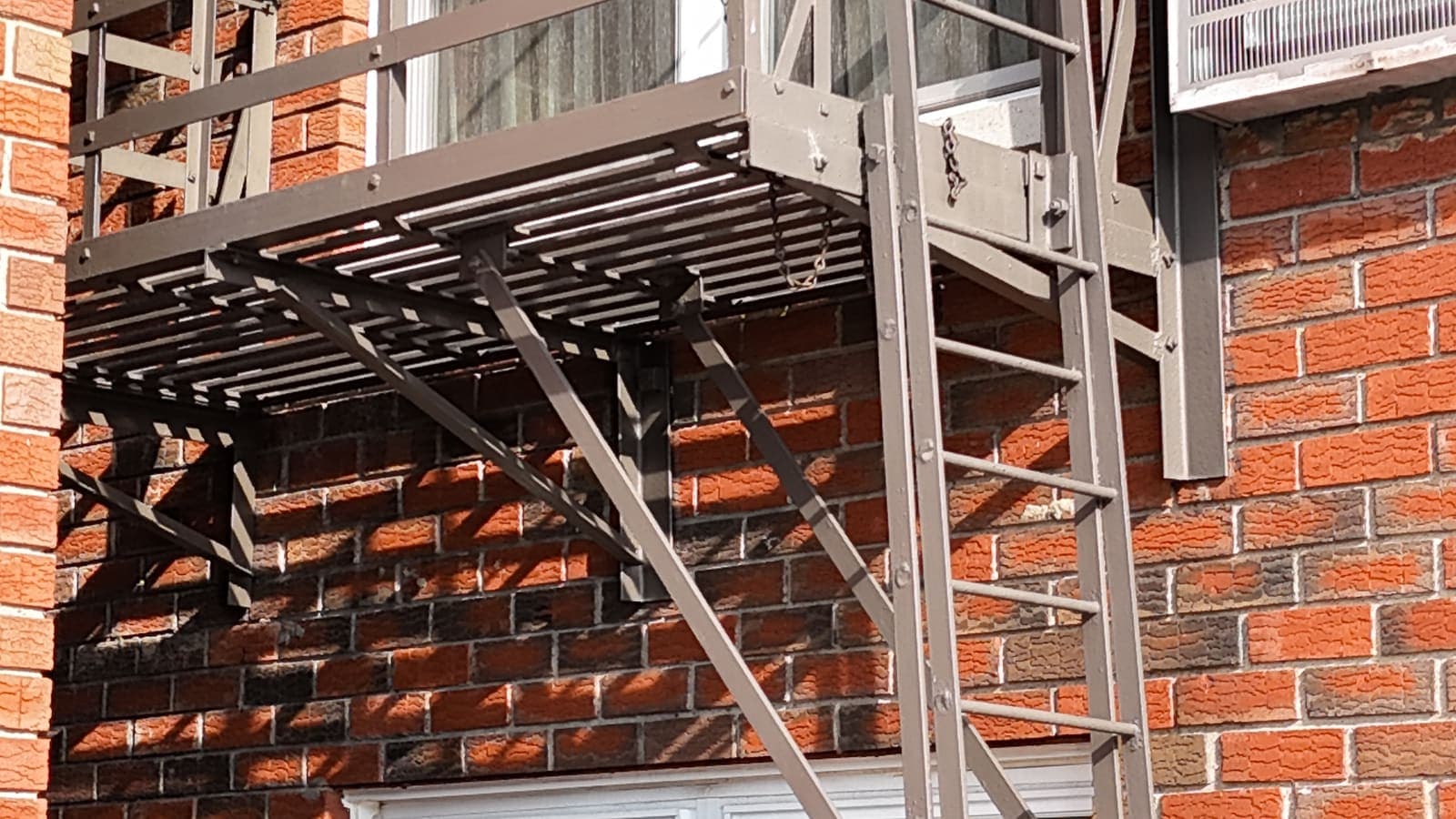 Drone field photograph, plate 013, 2026-01-22, New Jersey fire escape inspection by Oyster Fire Escape Inspections