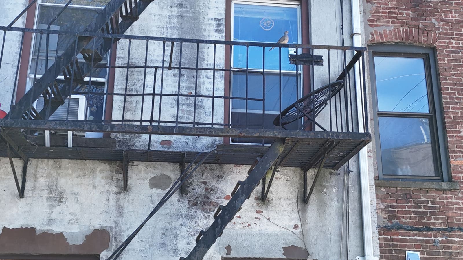 Drone field photograph, plate 112, 2026-05-01, New Jersey fire escape inspection by Oyster Fire Escape Inspections
