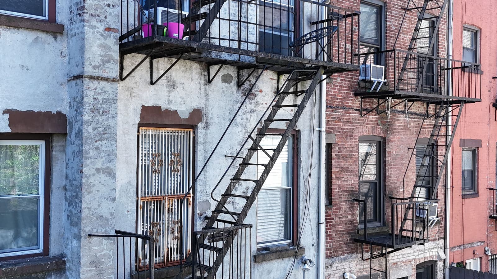 Drone field photograph, plate 113, 2026-05-01, New Jersey fire escape inspection by Oyster Fire Escape Inspections